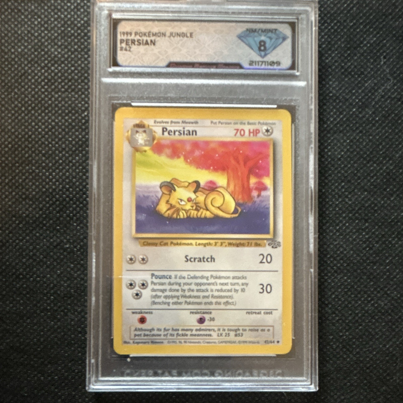 Pokémon 1999 Jungle Persian #42 Graded English Wizards of the Coast