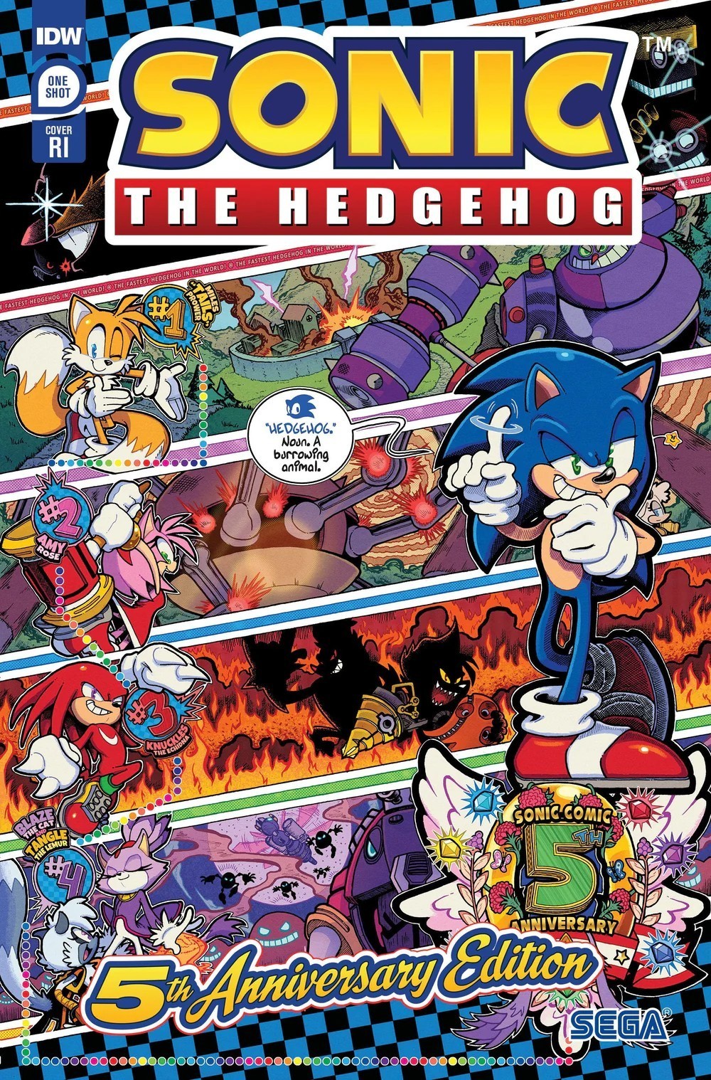 💫💥 SONIC THE HEDGEHOG #1 5TH ANNIVERSARY 1:50 RI VARIANT C JONATHAN GRAY IDW