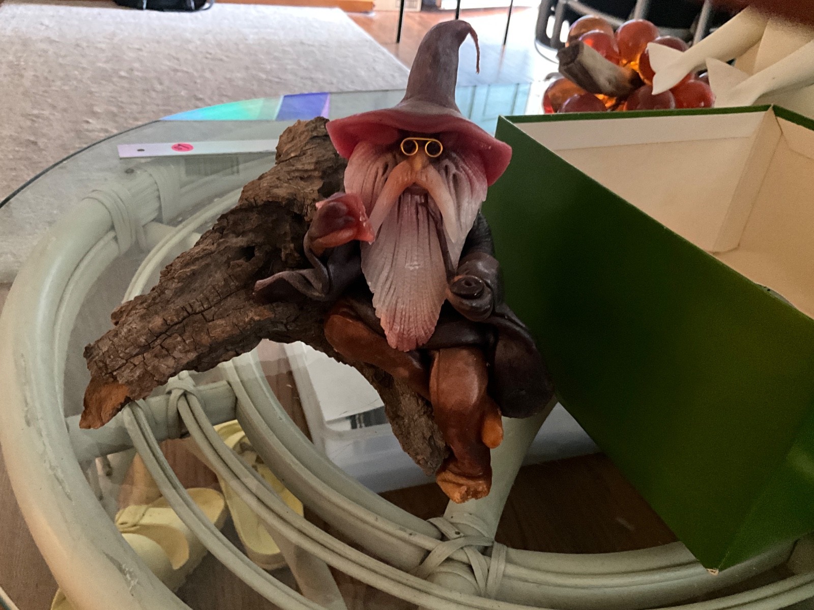 VTG Wizard Smoking Pipe Candle On Driftwood Wizard Wax Works 70’s