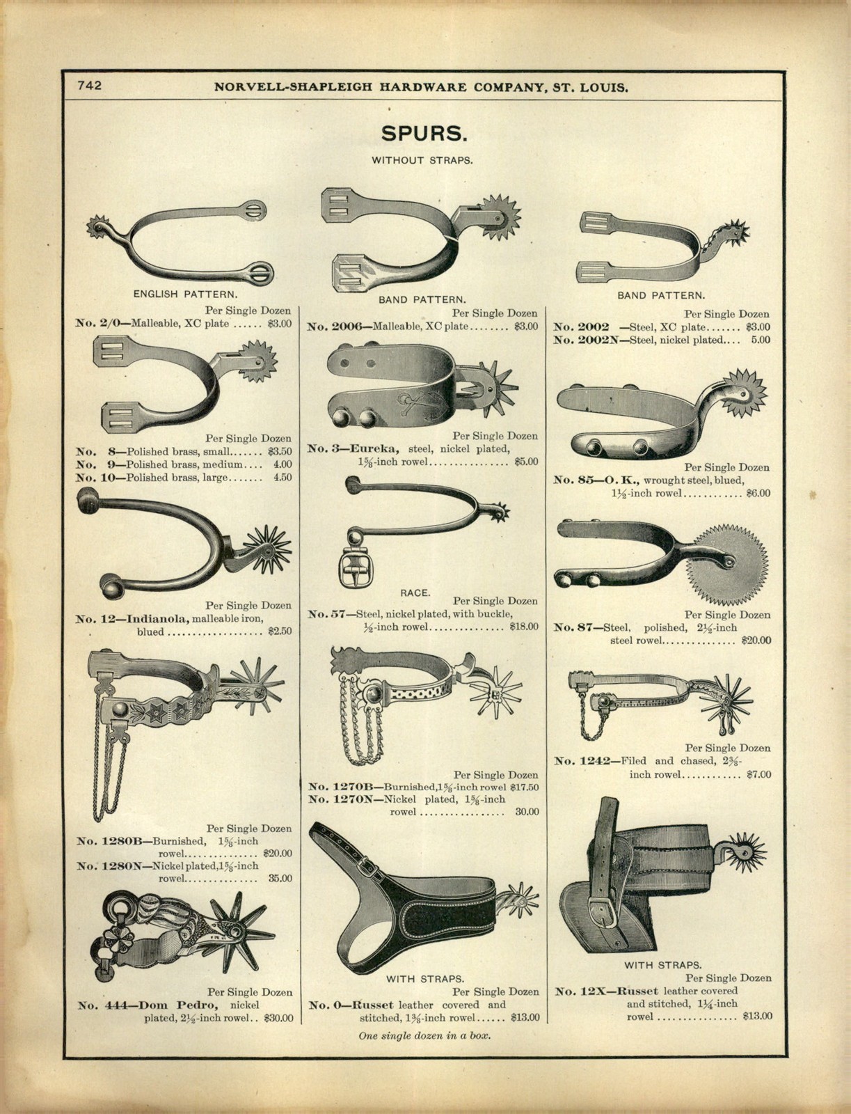 1903 PAPER AD Vintage antique cowboy spurs Dom Pedro August Buermann ?