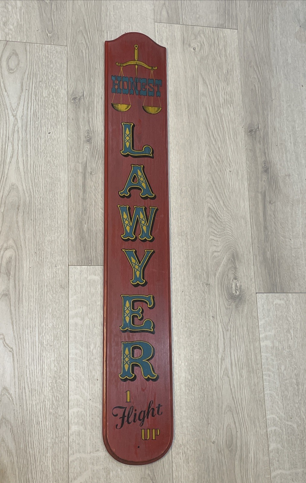 Vintage Yorkraft Wood Sign Honest Lawyer Law Office Decor Mid Century Bar 35