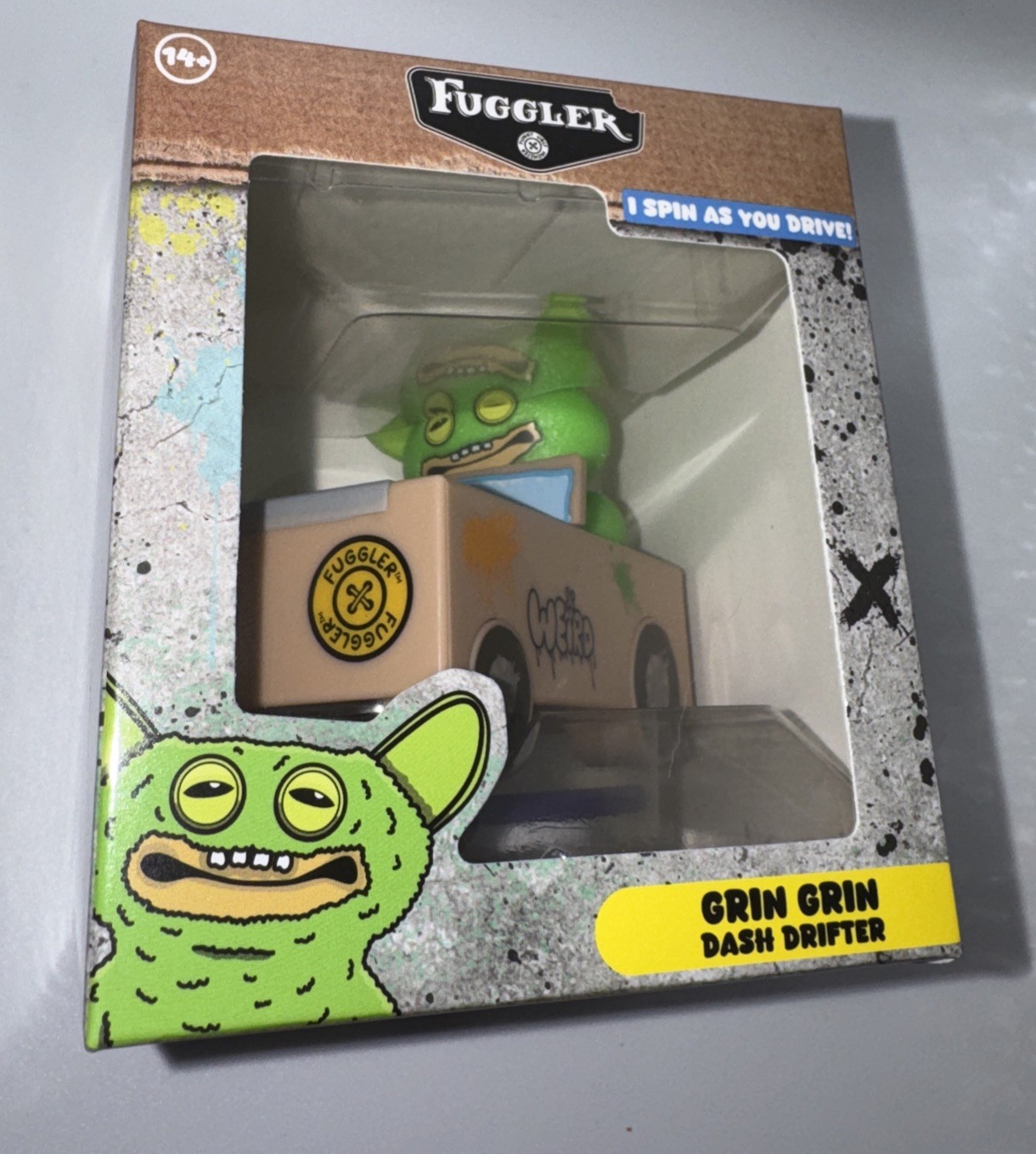 Fuggler Car Dash Drifter Spinning Green Grin Grin  Toy New & Sealed