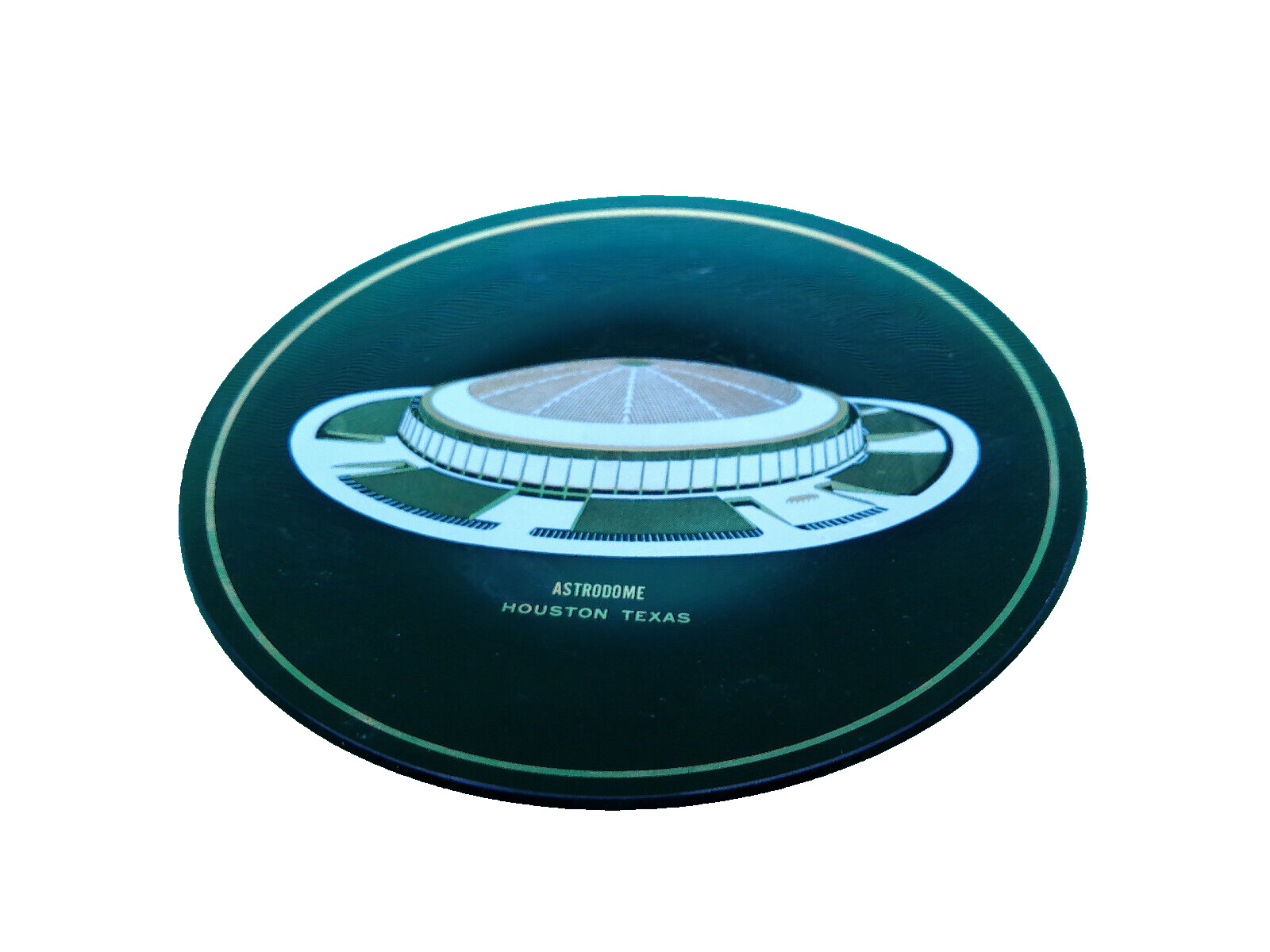 Astrodome Houston TX vintage smoked glass plate black