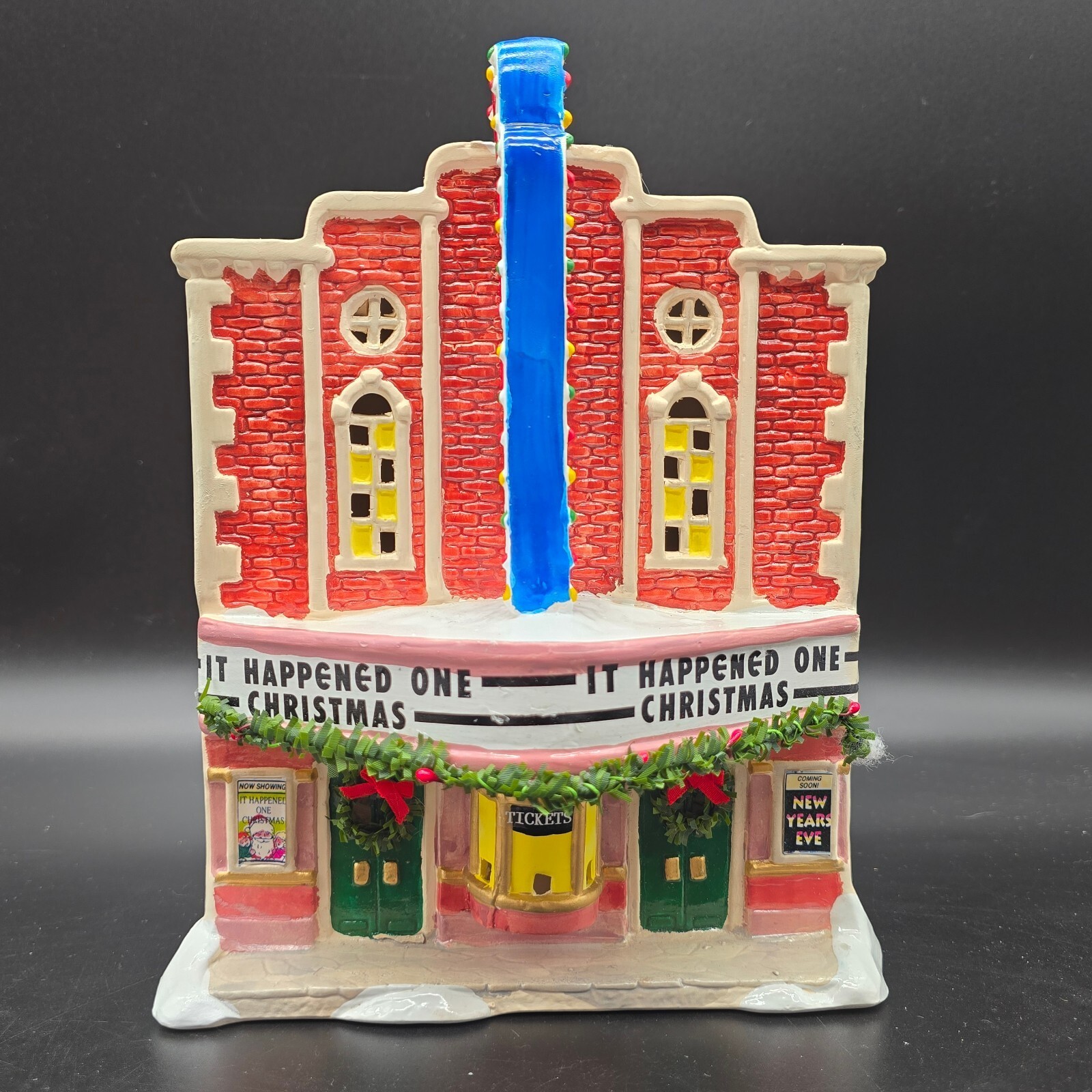 Vtg 1993 Palace Theatre It Happened One Christmas Village Building Lighted