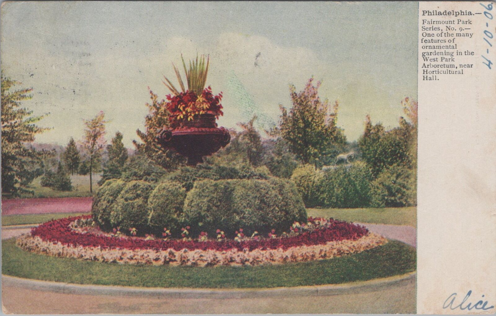 Fairmount Park Ornamental Gardening Horticultural Hall PA 1906 PM Postcard