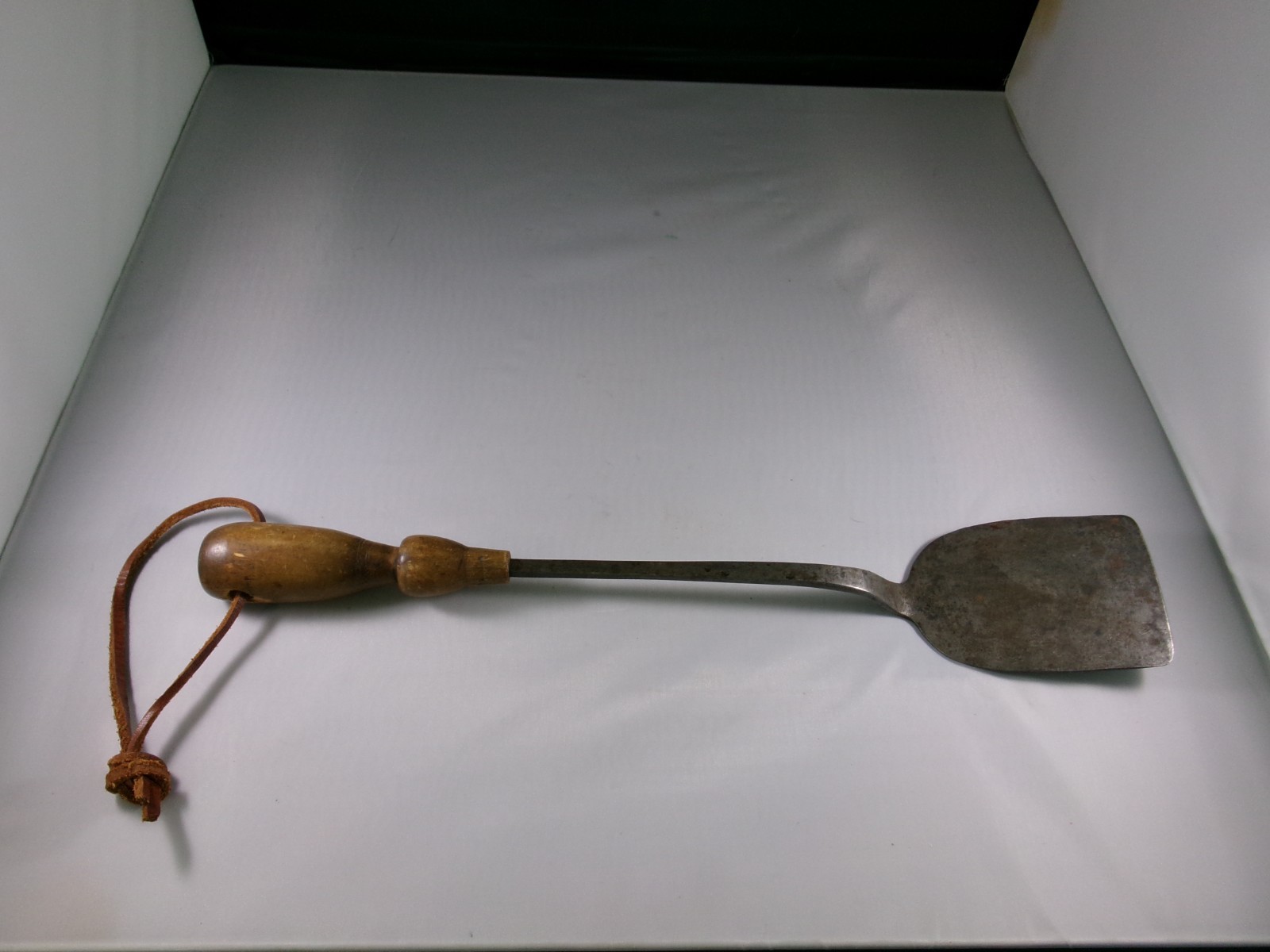 Vintage/Antique Custom Forged Metal Spatula Wood Handle 17inch Nice Patina Vintage/Antique Custom Forged Metal Spatula Wood Handle 17inch Nice Patina