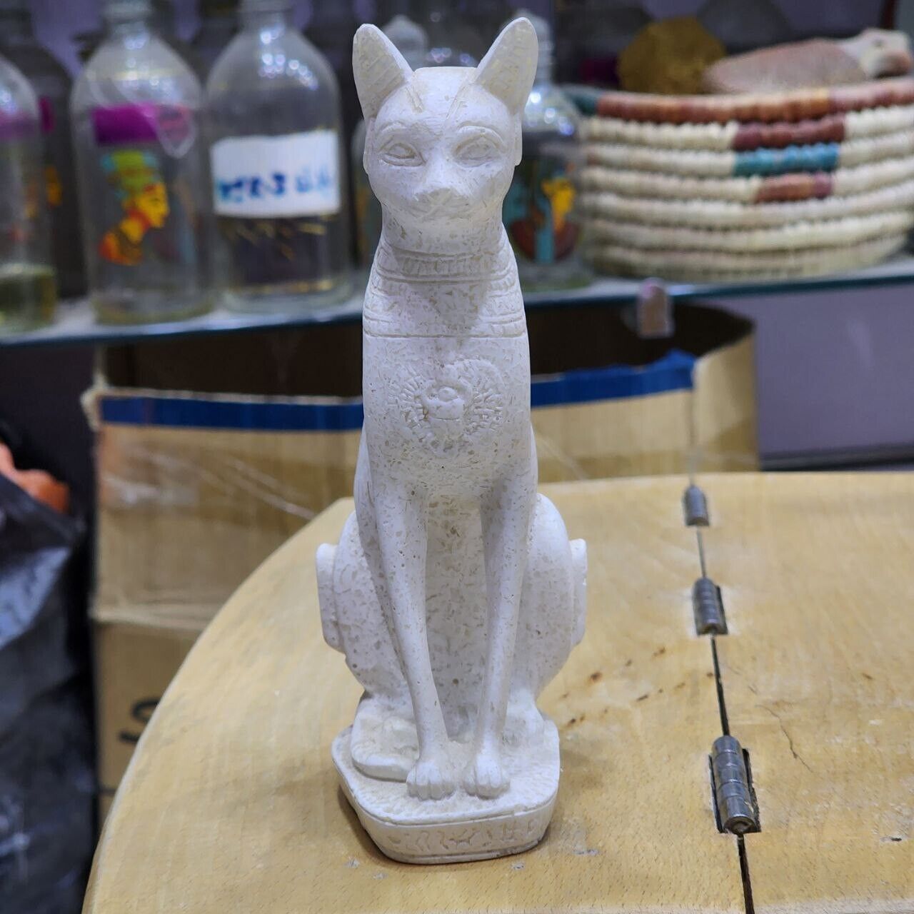 Alabaster Stone Cat  Bastet - STATUE Of Figurine Egypt Ancient Egyptian Antique