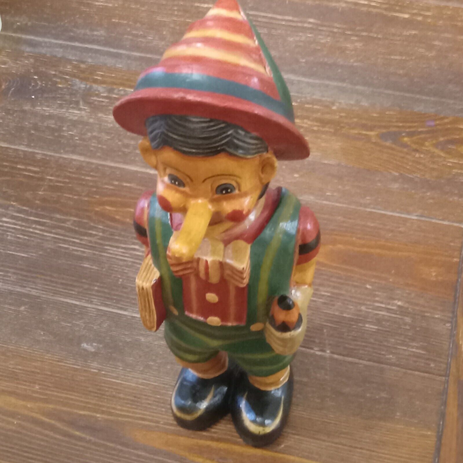 Hand painted wooden carved antique vintage rare one of a kind 1/1 Pinocchio toy