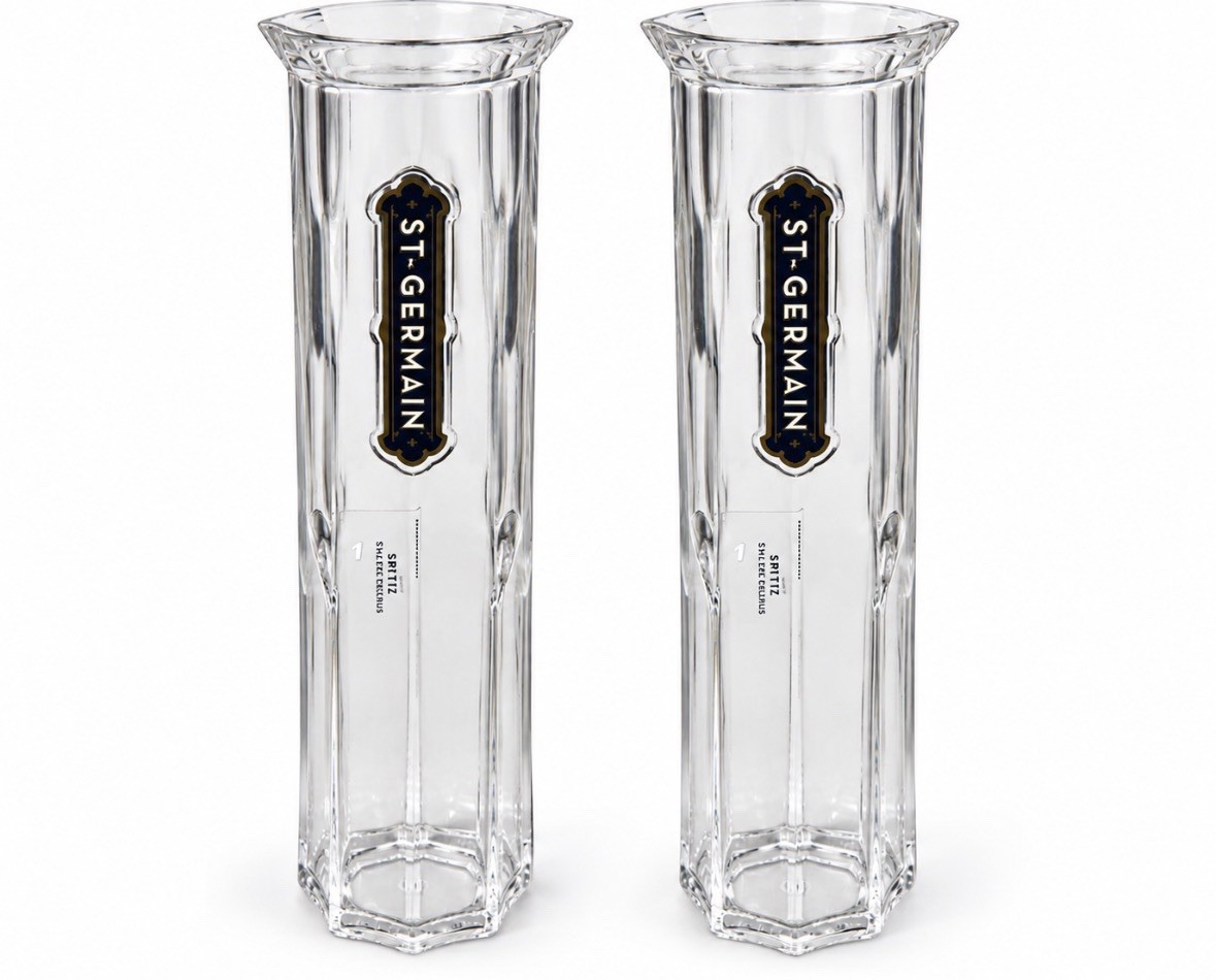 Two St-Germain 1-liter Acrylic Cocktail Mixing Carafe/Pitcher