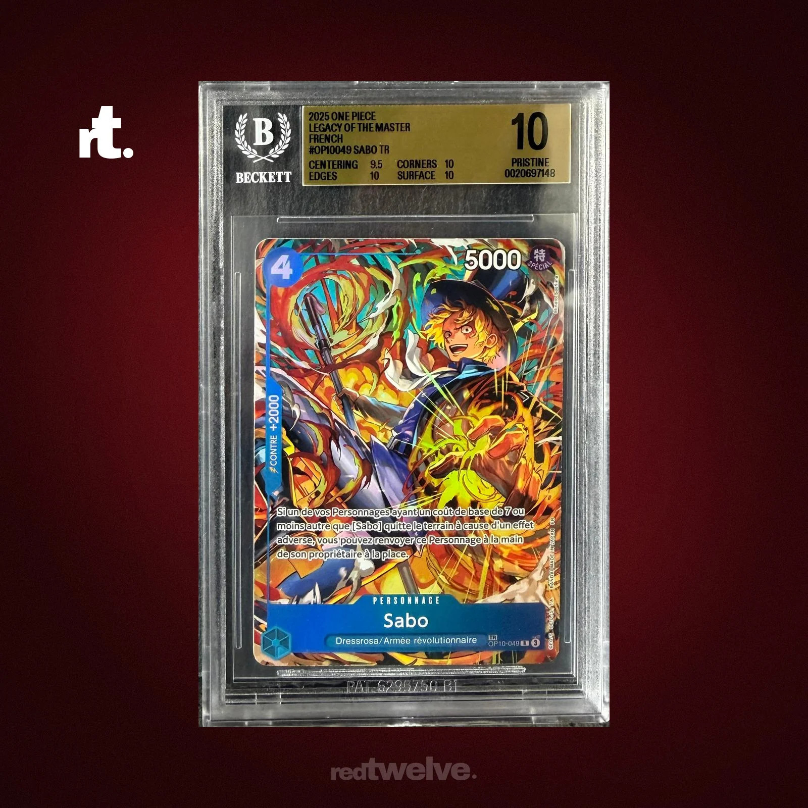 [BGS 10 PRISTINE] Sabo [Treasure Rare] OP10-049 - FR - TR