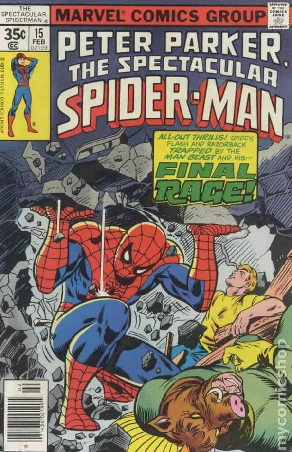 Spectacular Spider-Man Peter Parker #15 VG/FN 5.0 1978 Stock Image Low Grade