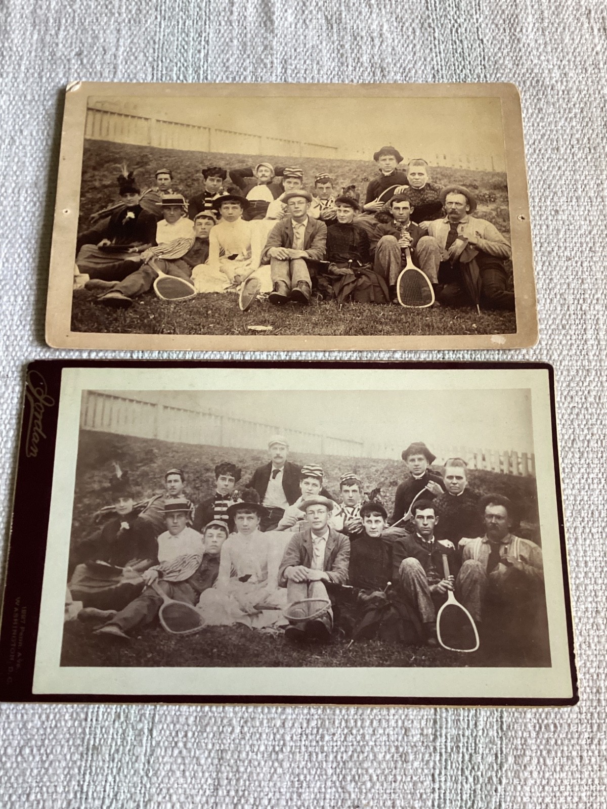 1887 Nantucket Two Identified Tennis Players Cabinet Card Photos Lily Street