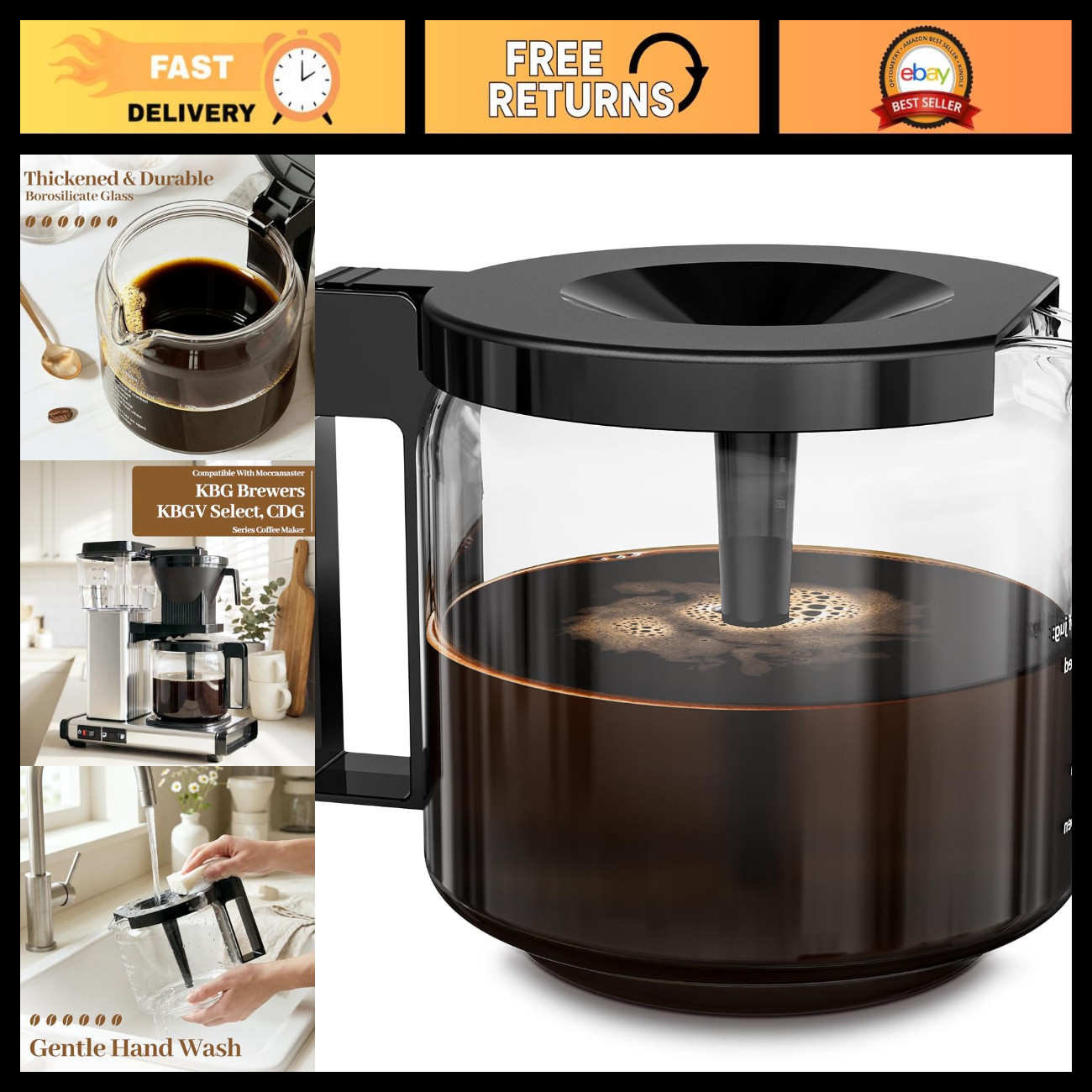 Coffee Pot Replacement for Technivorm Moccamaster Coffee Maker 1.25L Coffee Cara