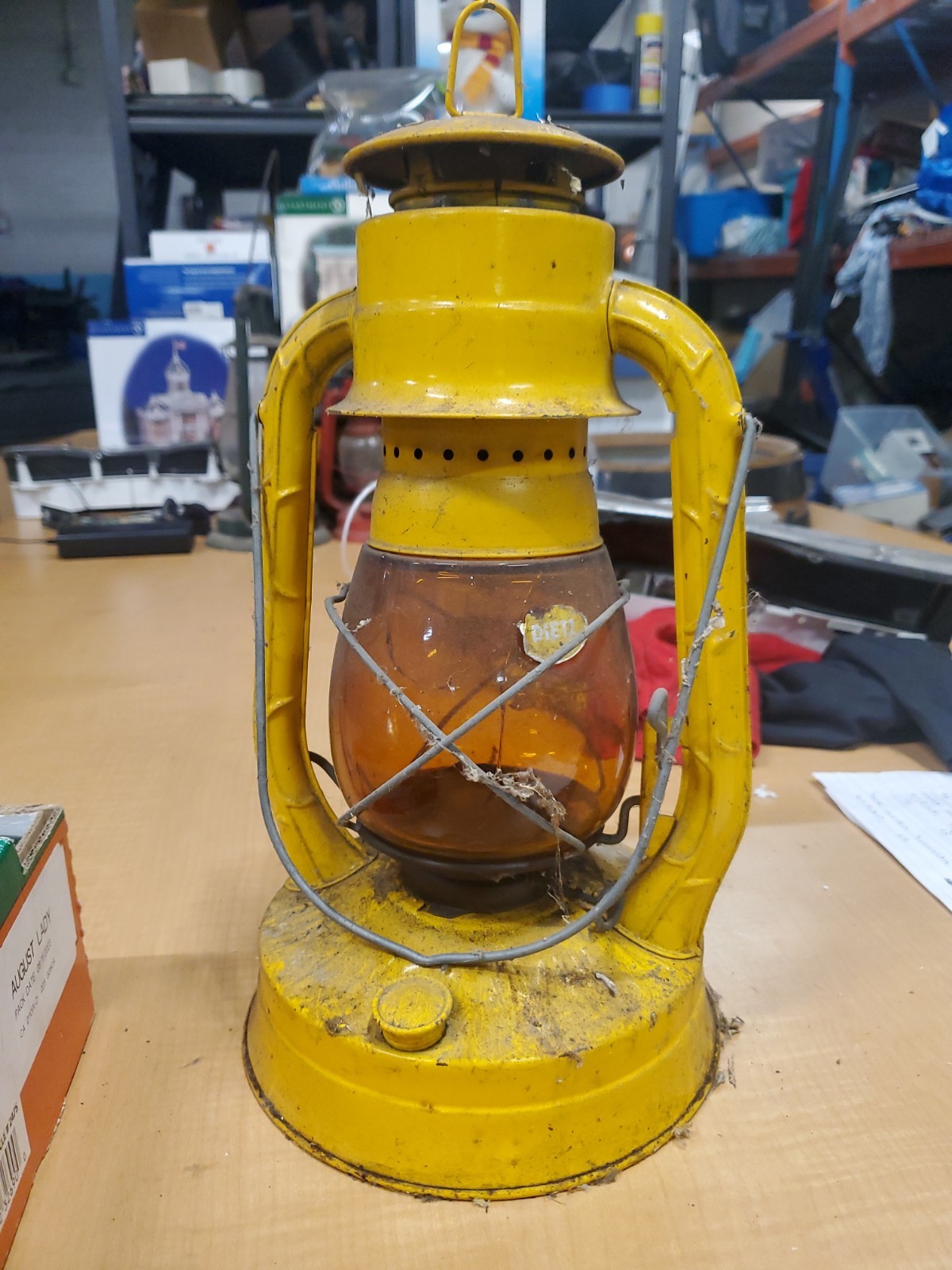 RARE Vintage Dietz Chicago Park District Lantern With Original Amber Globe