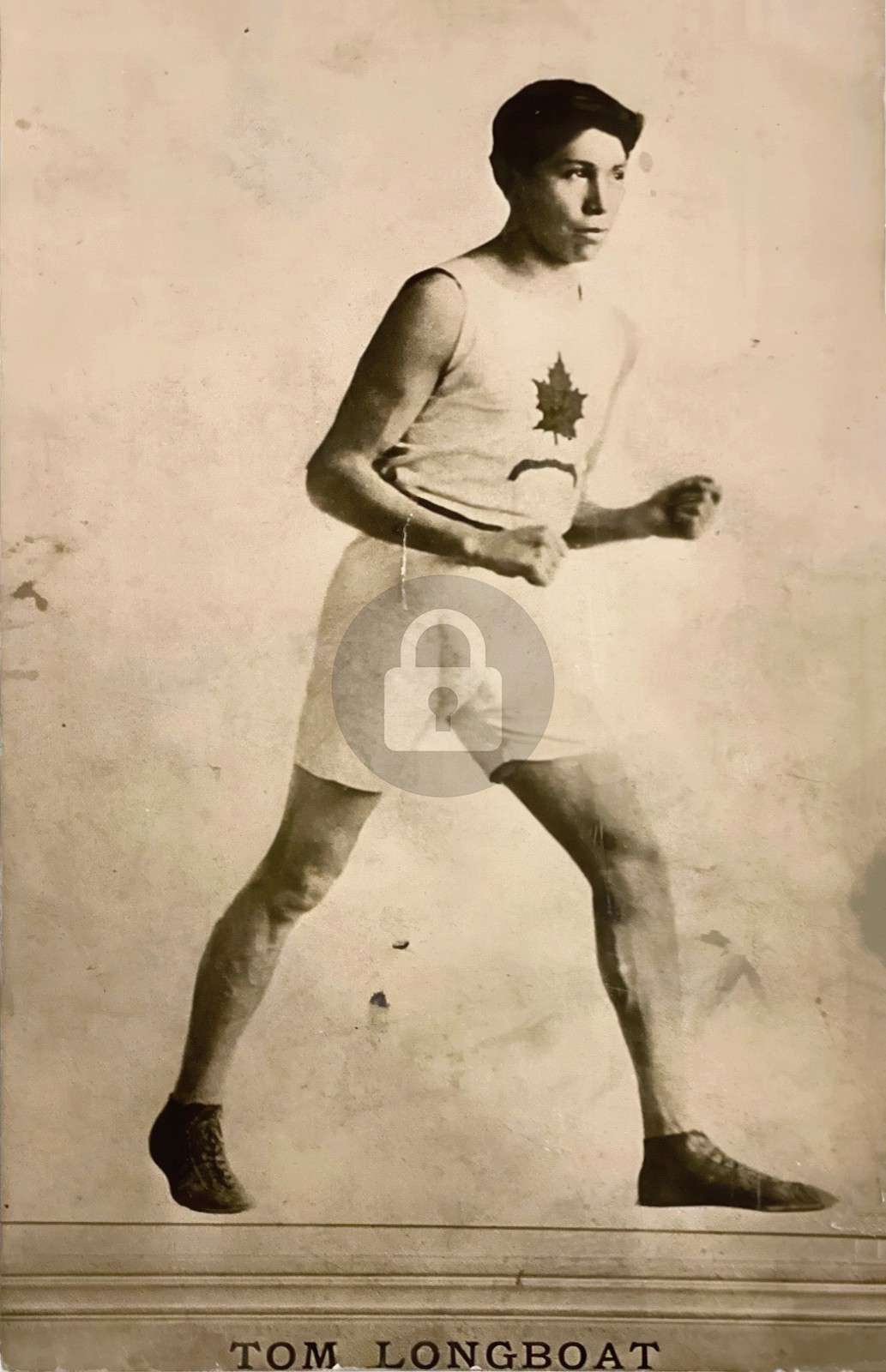 TOM LONGBOAT Olympic Marathon Runner Canadian Onondaga RPPC Postcard COPY