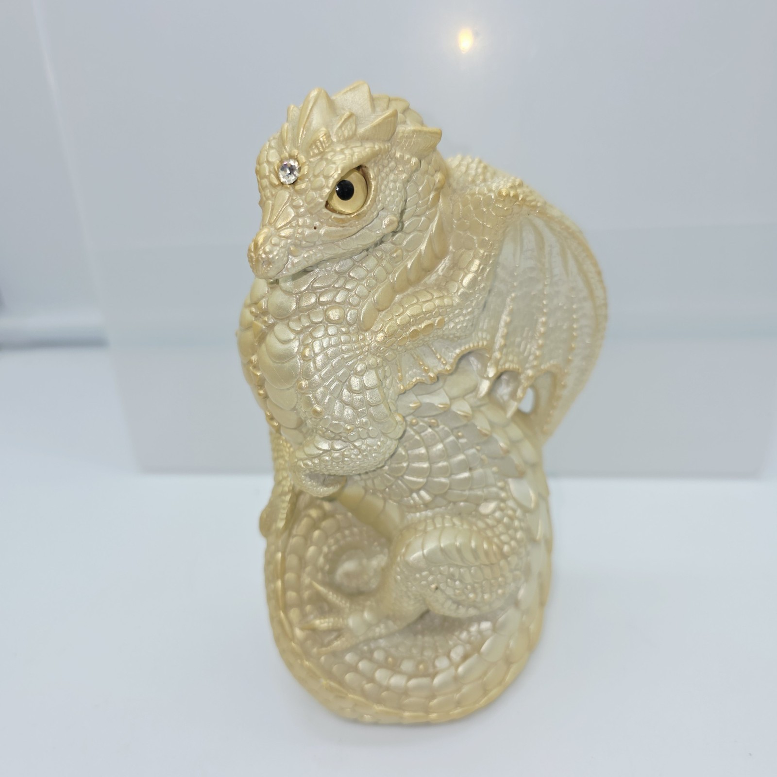 Vintage Windstone Editions Pearl White Baby Dragon Pena '88 Figurine 5.5