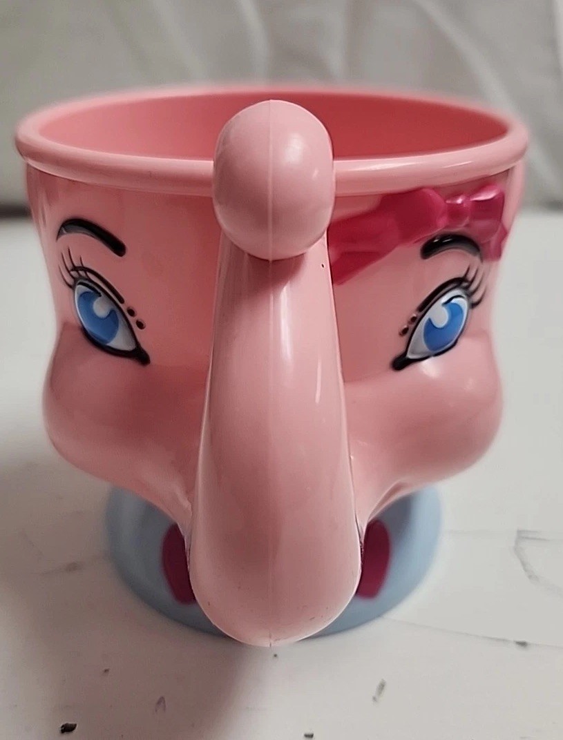 Vtg Ringling Bros Barnum & Bailey Circus Juliette Pink Elephant Plastic Mug Cup