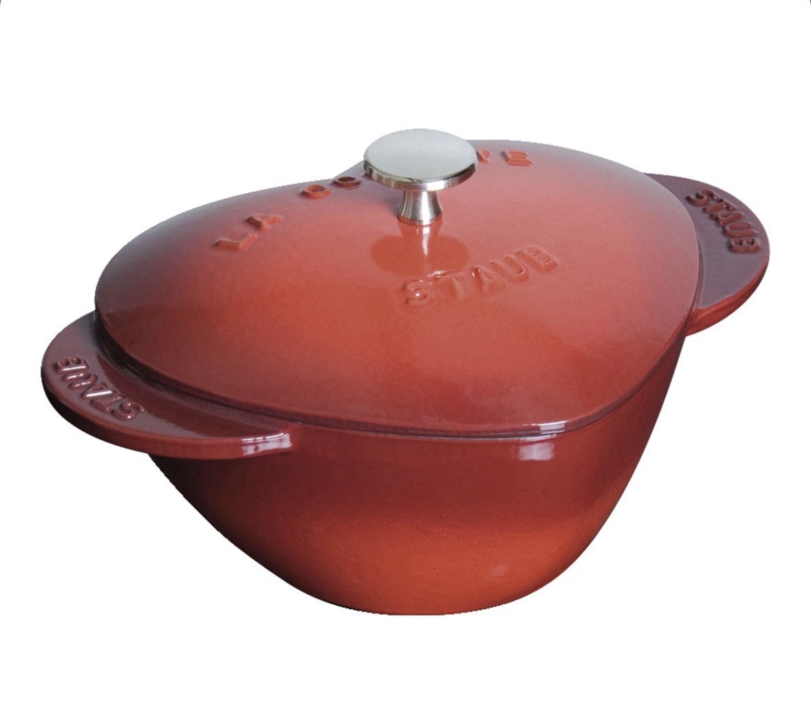 Staub Cast Iron 1.75-qt Heart Cocotte - Cherry