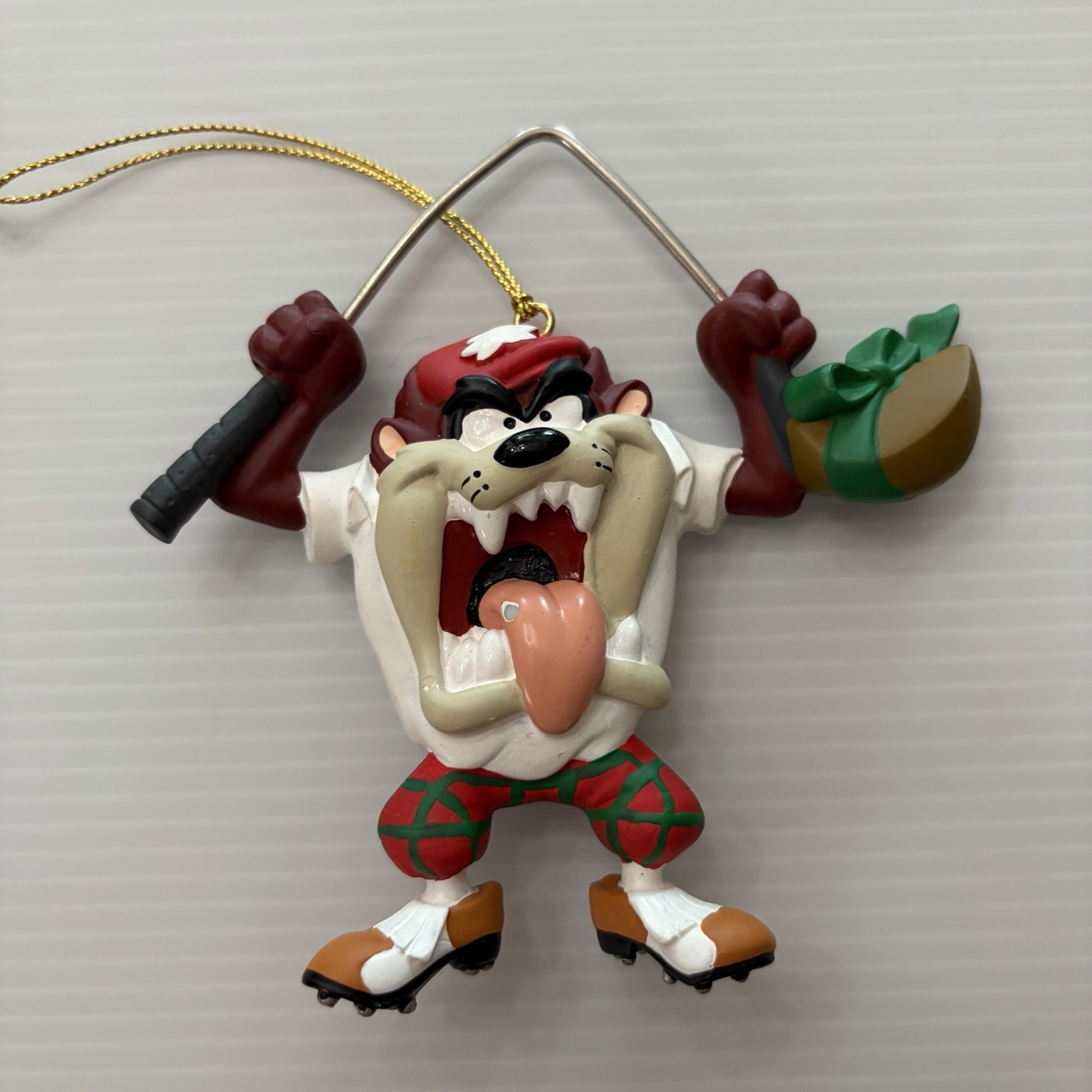 Vintage Looney Tunes Christmas Ornament Golfer Breaking Club