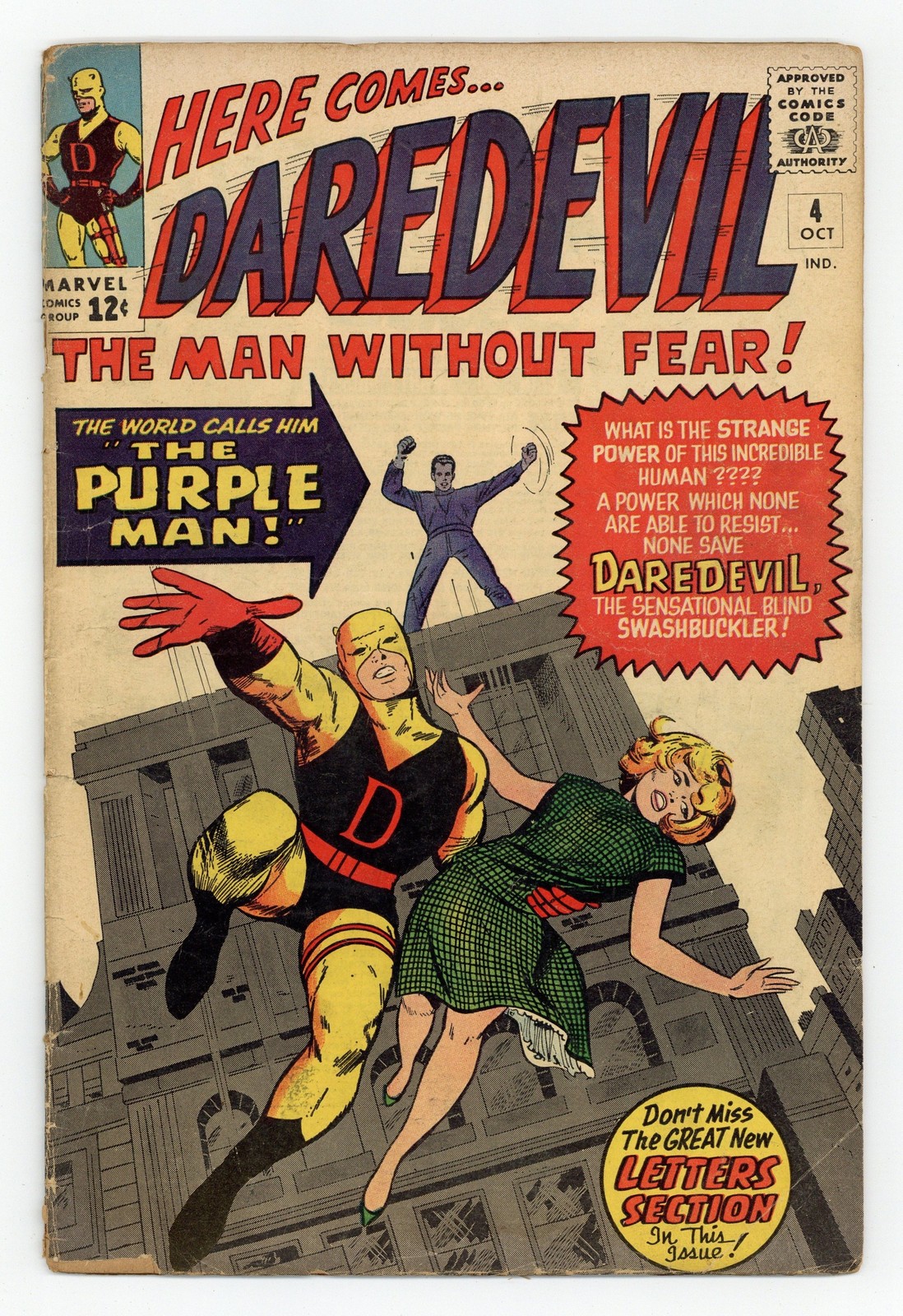 Daredevil #4 GD/VG 3.0 1964 1st app. Killgrave the Purple Man