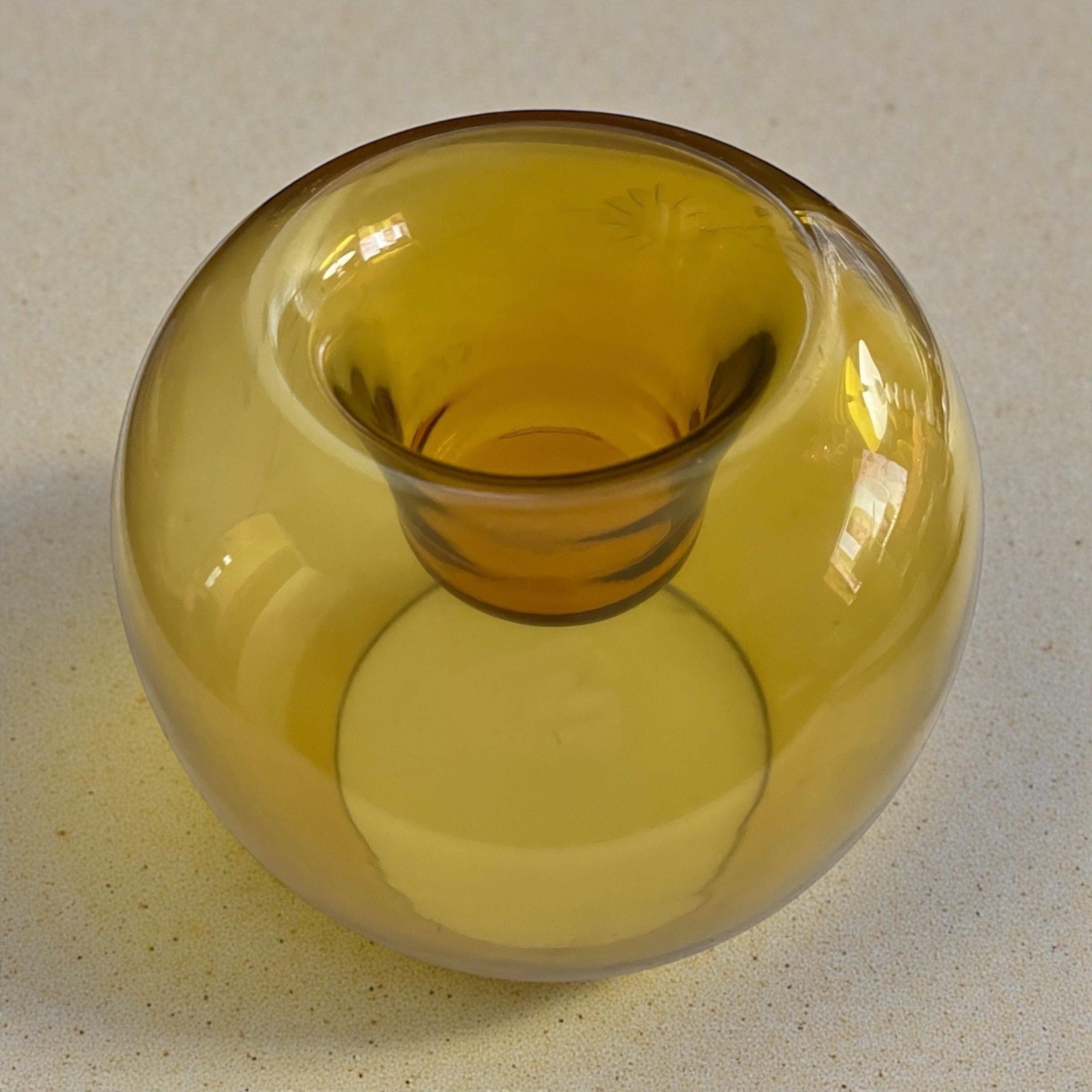 Lenox Amber Glass Candleholder Contemporary Collection Vintage Vase Decor
