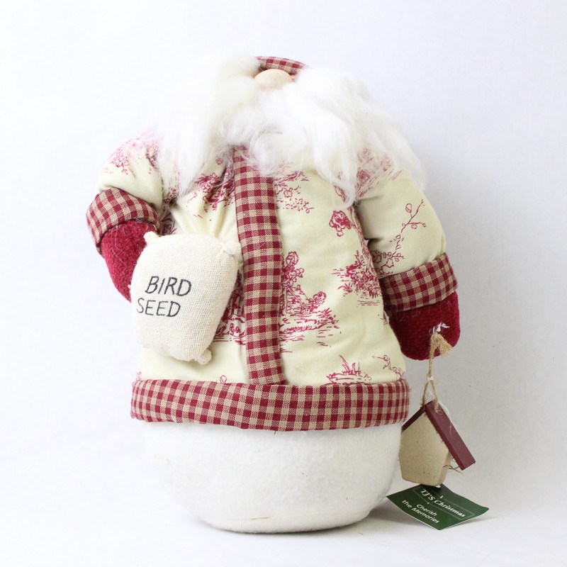 Vintage-Style Mitchell Import Co Fabric Santa Claus Feeding Birds 9.5in Vintage-Style Mitchell Import Co Fabric Santa Claus Feeding Birds 9.5in