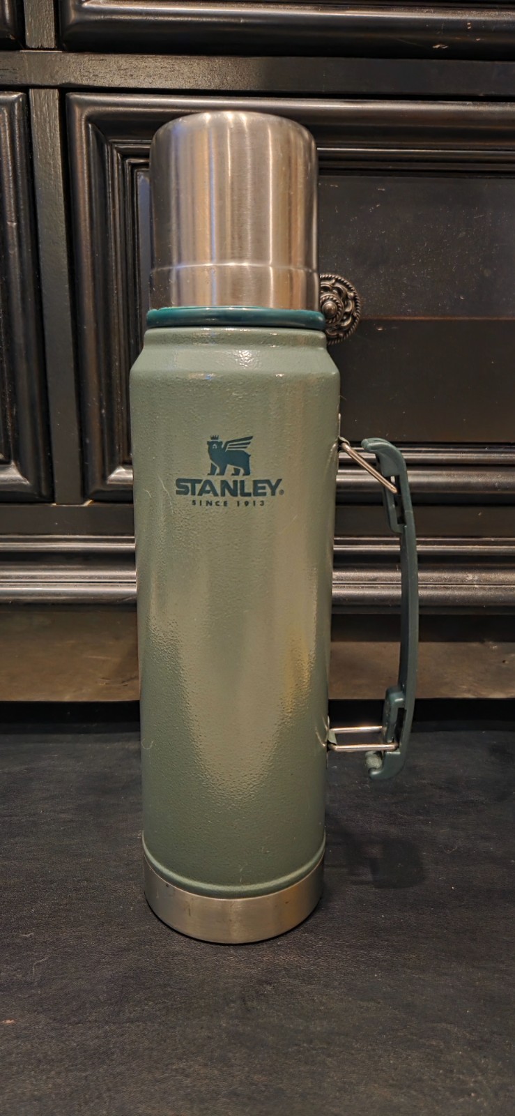 Vintage Stanley Classic Vacuum Thermos Bottle Wide Mouth Cup & Lid