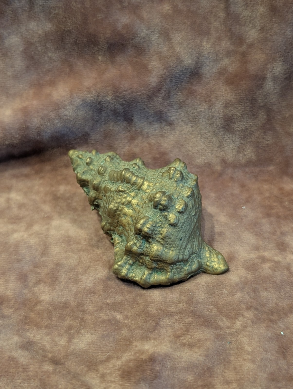 Vintage MCM Mid Century Solid Brass Conch Shell Seashell Table Decor 3.5 x 2