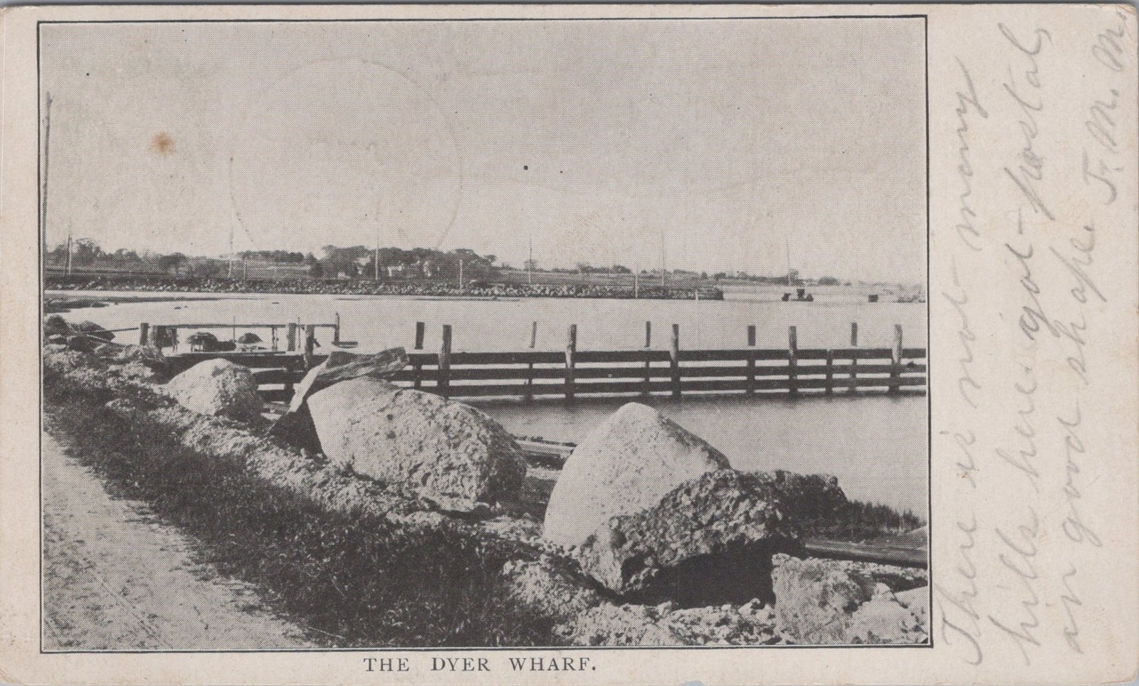 Dyer Wharf Quisset Falmouth MA Cape Cod Harbor Waterfront Pier 1906 Postcard