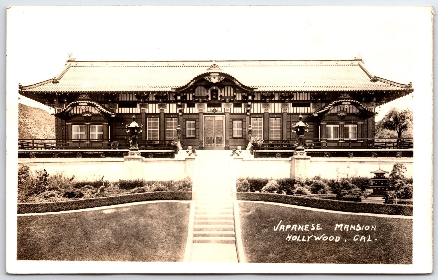 Vintage RPPC Japanese Mansion Hollywood CA Architecture Photo Postcard Vintage RPPC Japanese Mansion Hollywood CA Architecture Photo Postcard