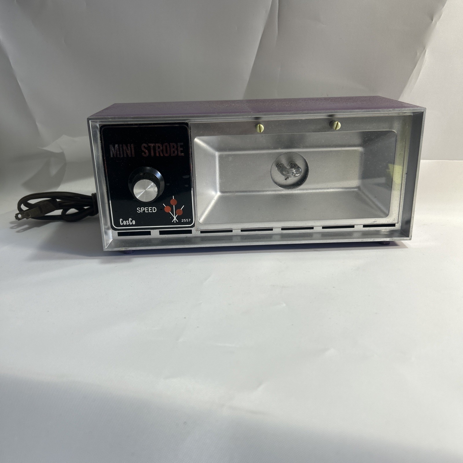 Early Vintage : MINI Purple Sparkle STROBE LIGHT - Maytronics Works 
