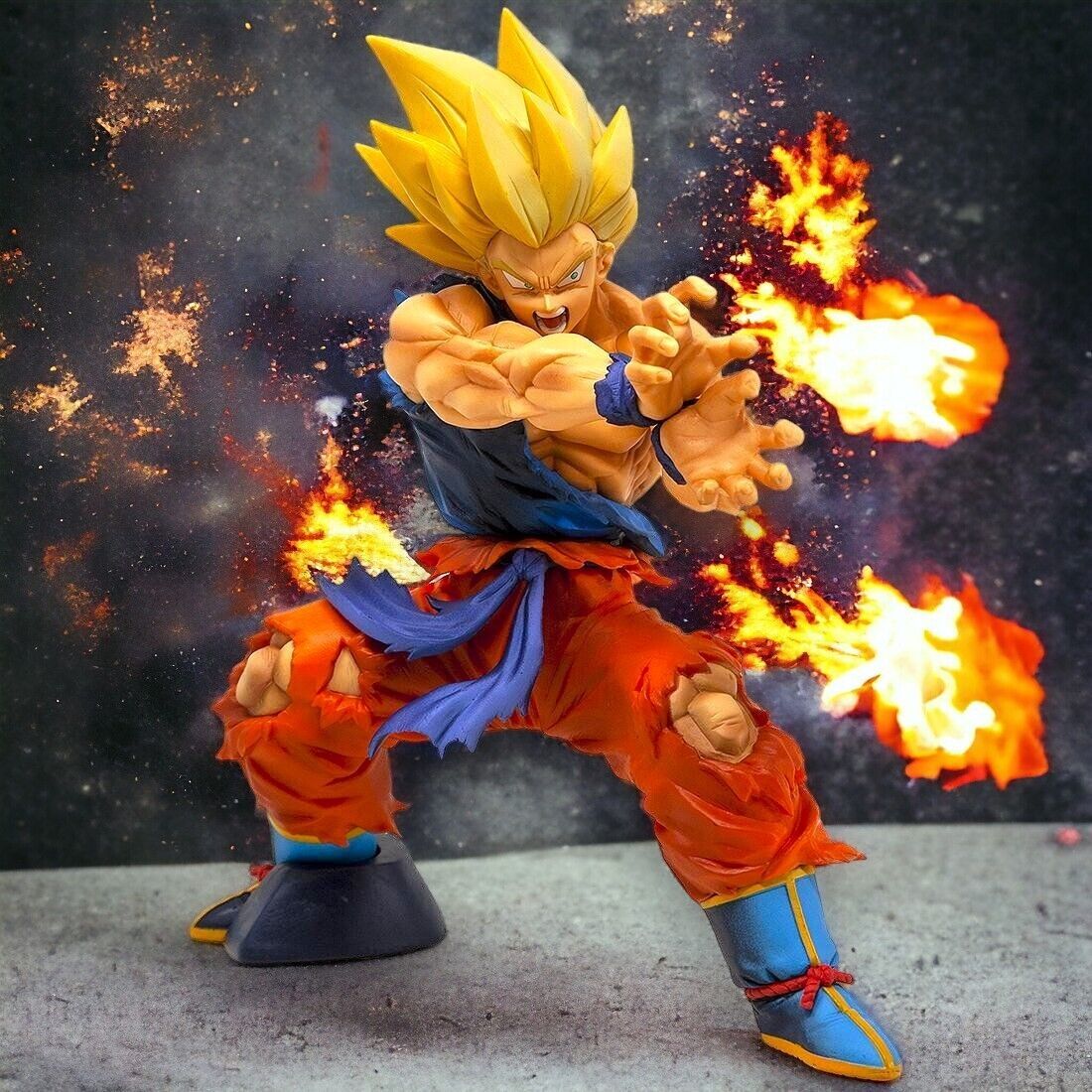 Hot 15cm Dragon Ball Anime Z Son Goku Battle Damaged Version Action Figure