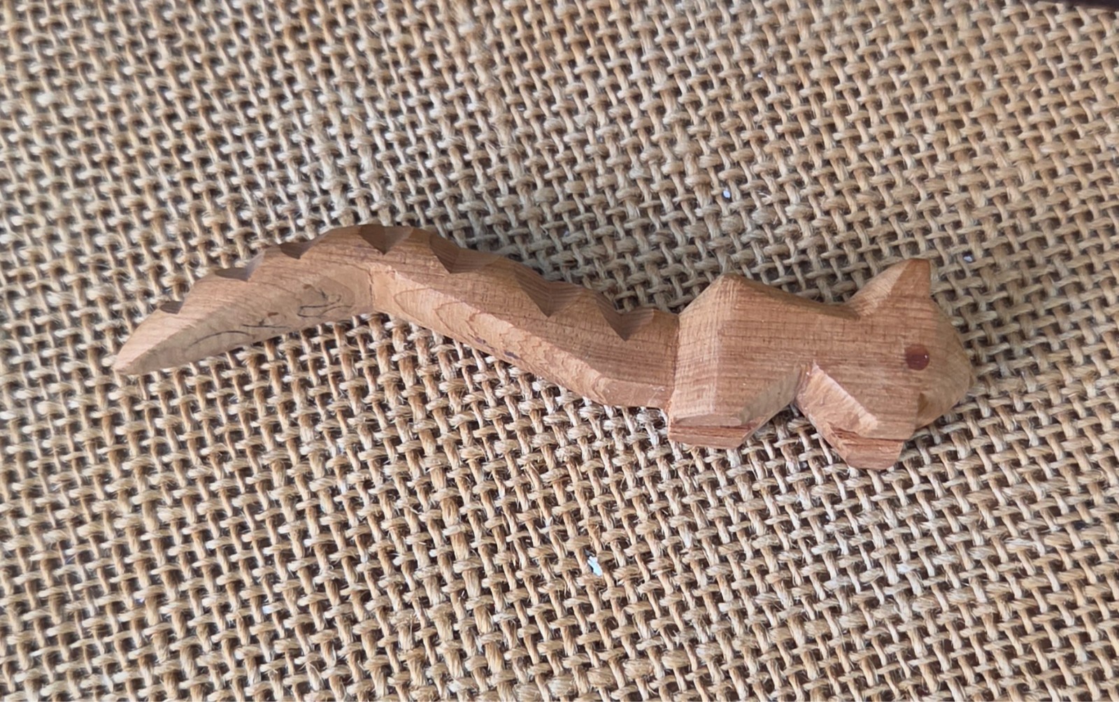Vintage Hand Carved Tiny Wooden Squirrel, Hardwood Carved Animal Tchotchke