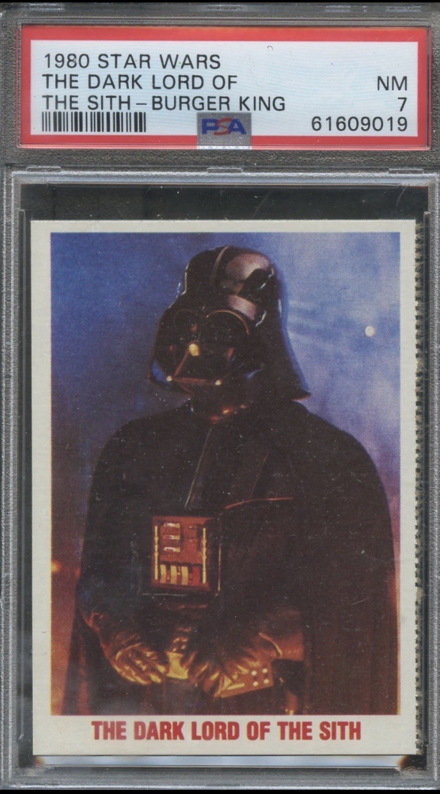 1980 Topps Star Wars Burger King Dark Lord of the Sith PSA 7 NM 1980 Topps Star Wars Burger King Dark Lord of the Sith PSA 7 NM