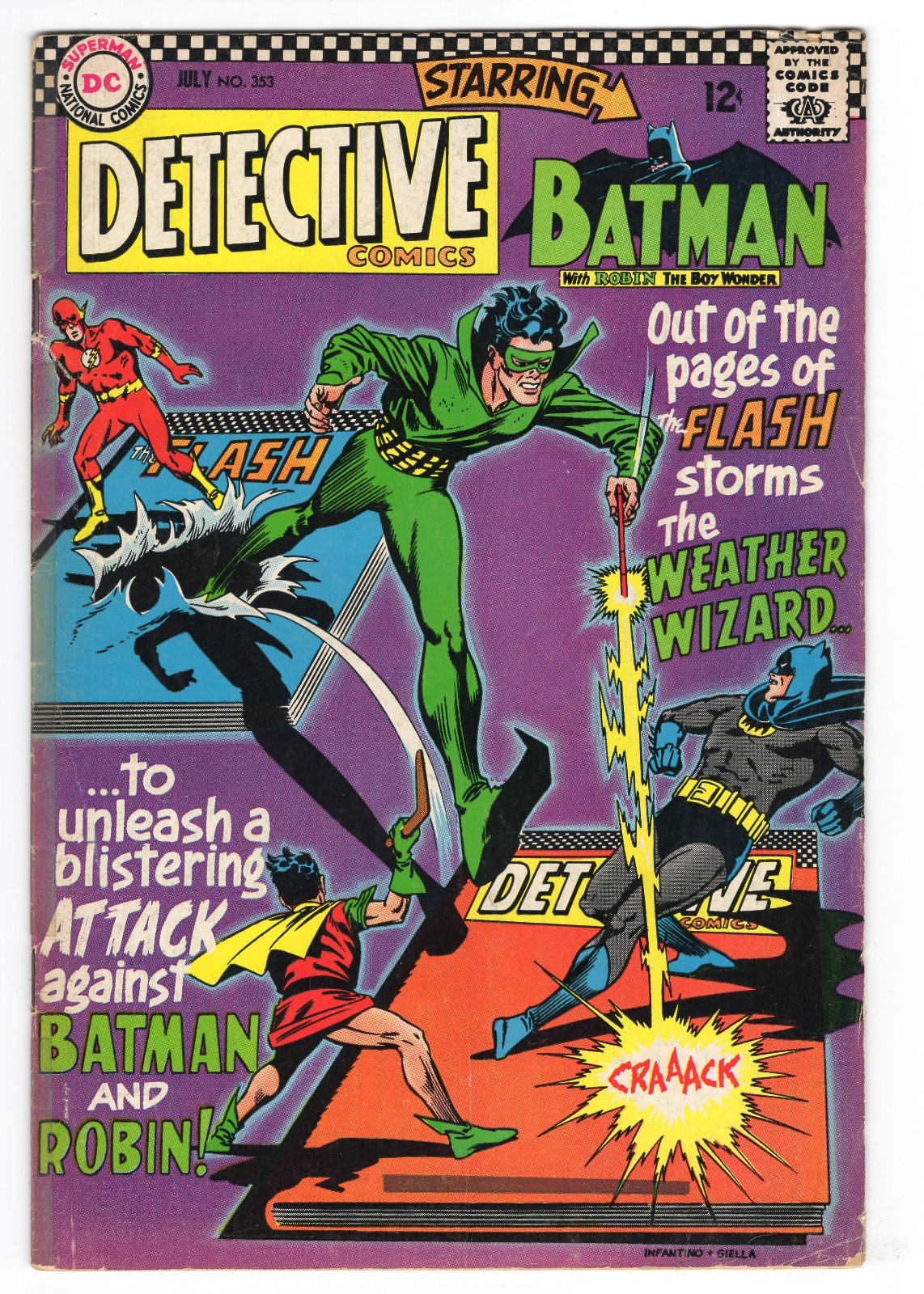 Detective Comics 353 1966 DC Comics VG- 3.5 Batman Robin Weather Wizard