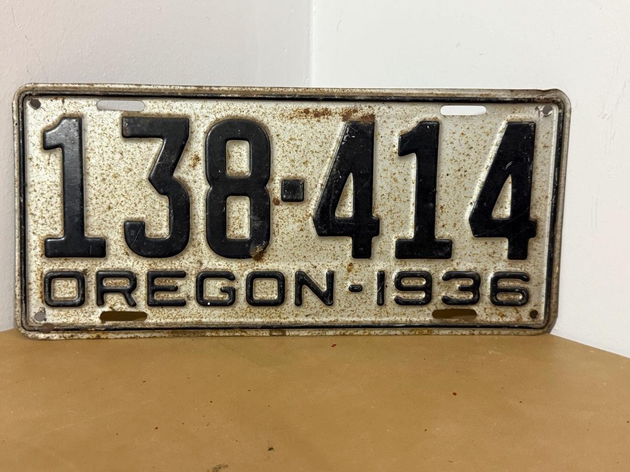 ORIGINAL 1936 OREGON LICENSE PLATE ORIGINAL 1936 OREGON LICENSE PLATE
