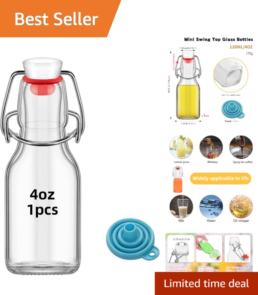Versatile 4 oz Glass Bottles with Swing Tops - Ideal for Drinks and DIY Gifts Versatile 4 oz Glass Bottles with Swing Tops - Ideal for Drinks and DIY Gifts