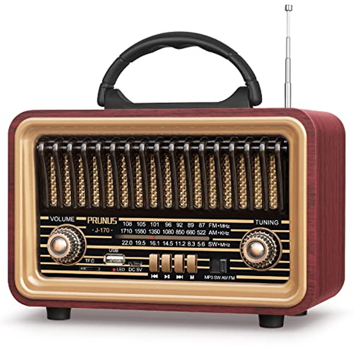 PRUNUS Retro Vintage Radio with Bluetooth, Radios Portable AM FM PRUNUS Retro Vintage Radio with Bluetooth, Radios Portable AM FM