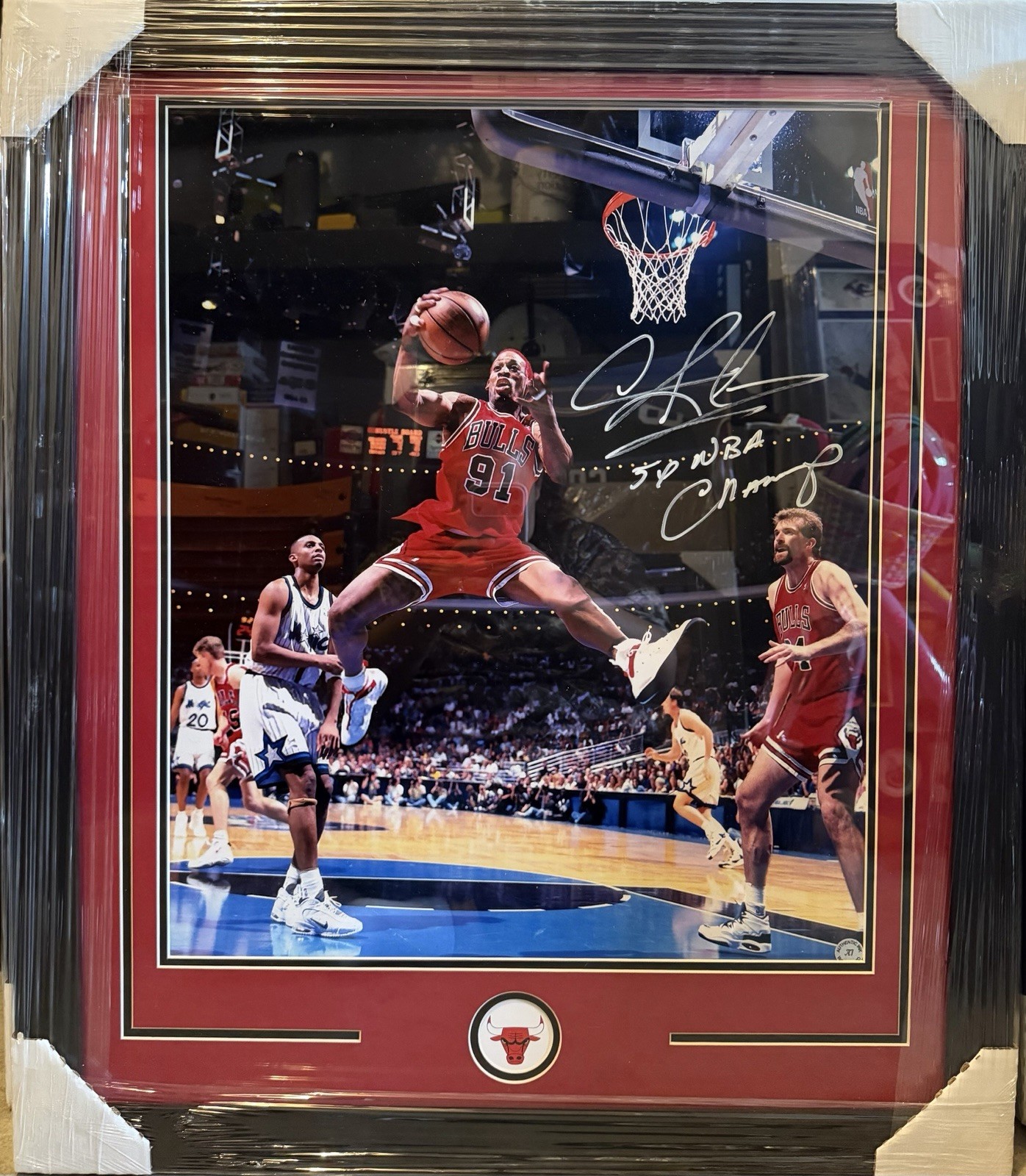 Chicago Bulls Dennis Rodman Signed/Inscribed Framed 20x24 Photo With COA Chicago Bulls Dennis Rodman Signed/Inscribed Framed 20x24 Photo With COA