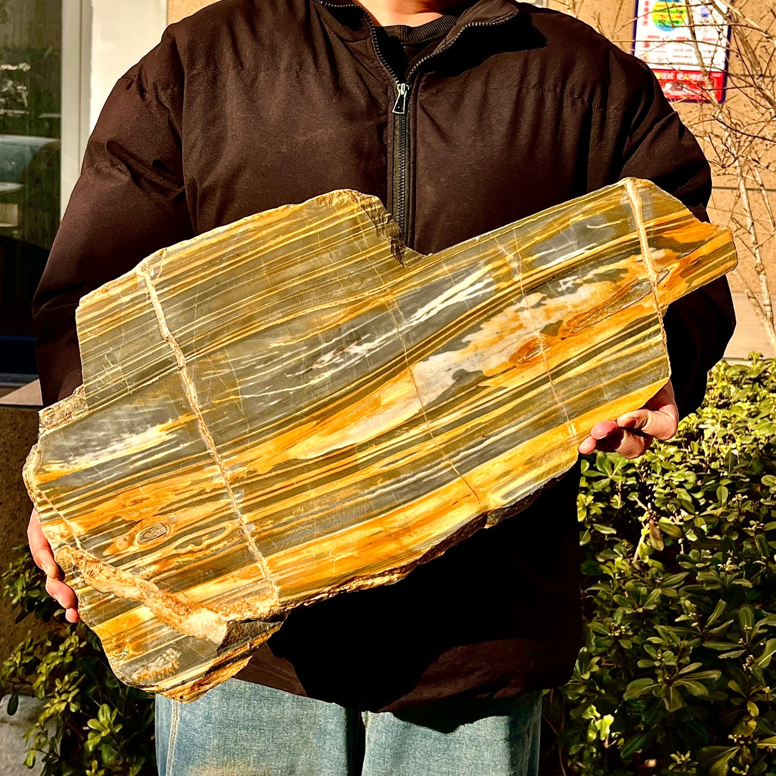 13.73LB Natural yellow calcite flakes mineral polished crystal energy therapy