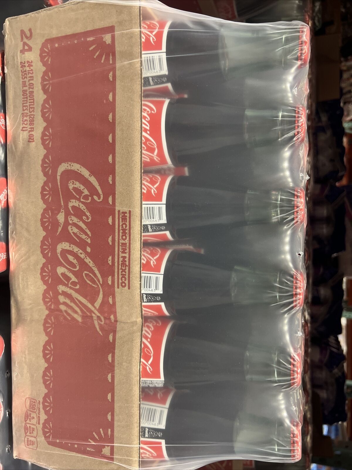 Mexican Coca-Cola Cane Sugar Import Glass Bottles 12oz Coke Hecho Mexico 24pack