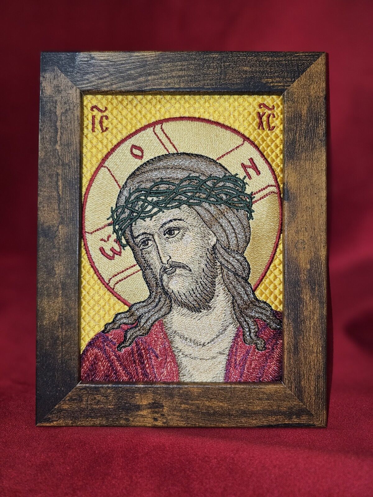 5x7 Embroidered The Passion of Jesus Christ Byzantine Orthodox Christian Icon