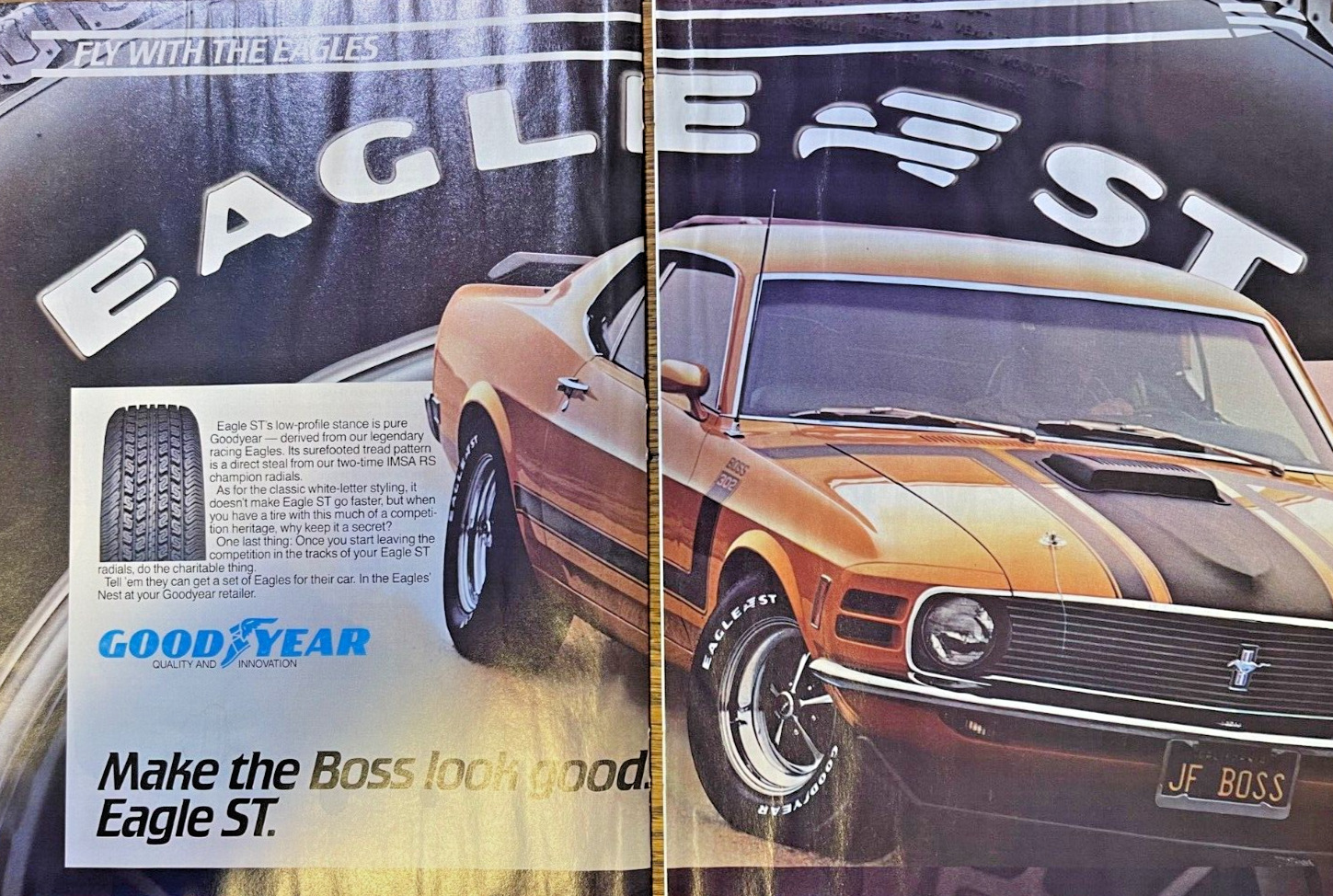 1984 Vintage Magazine Advertisement GoodYear Eagle ST Tires