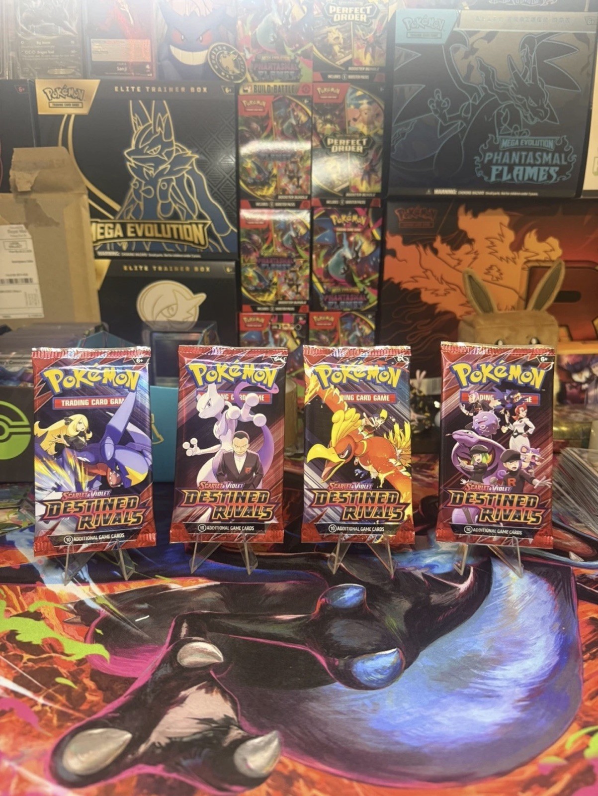Pokemon TCG Scarlet & Violet Destined Rivals 4x Booster Packs Art Set