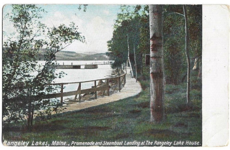 Rangeley Maine Promenade Steamboat Landing Lake House 1905 Vintage UDB Postcard