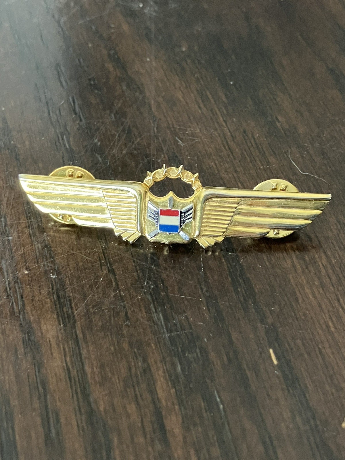 Vintage United Airlines 2.5” Gold Four Star Pilot Wings Lapel Pen