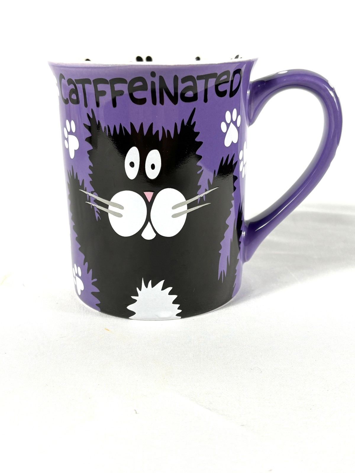 Laurie Veasey Our Name is Mud DECATF CATF Kitty Cat Coffee Mug Purple