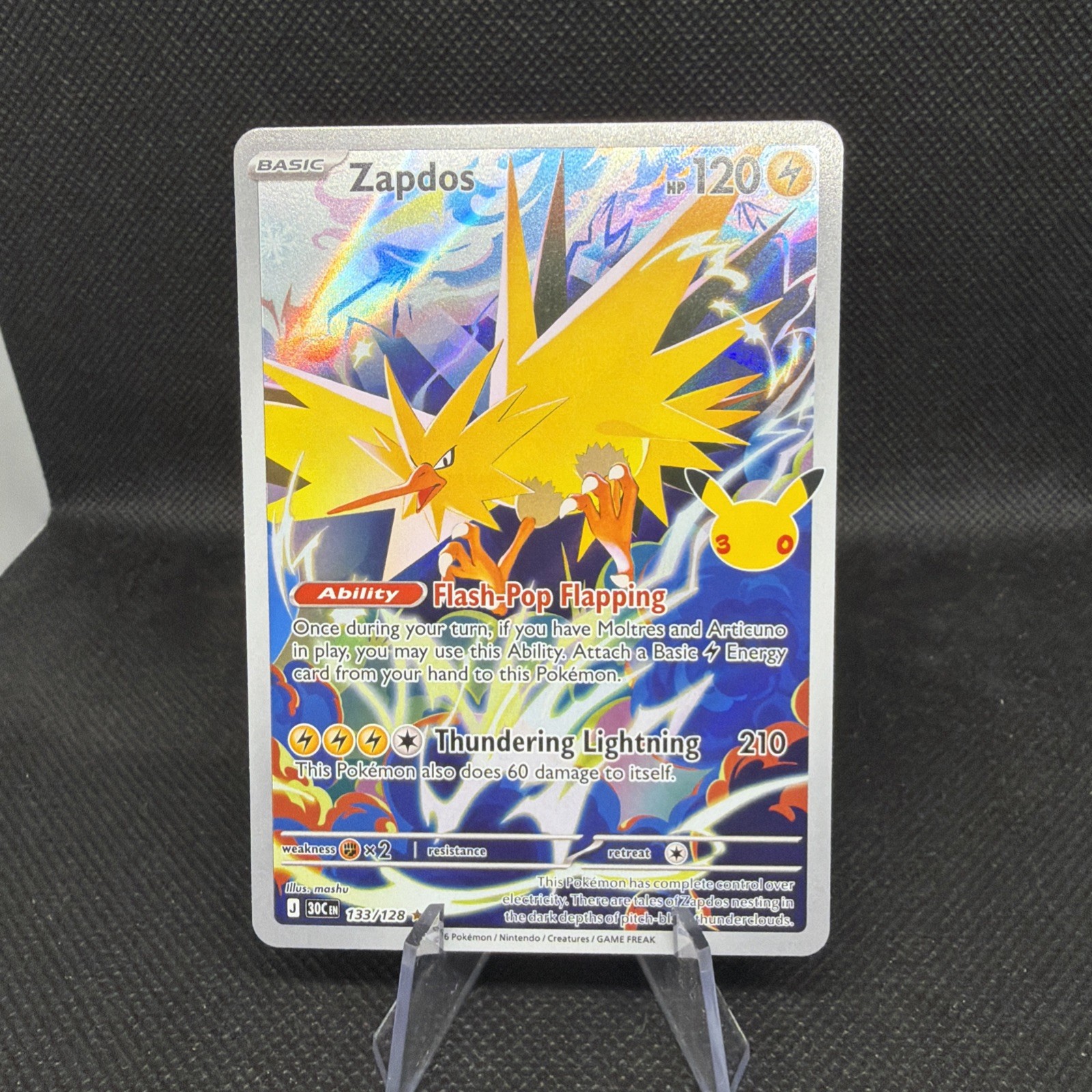 Zapdos ex 133/128 30th anniversary Pokémon