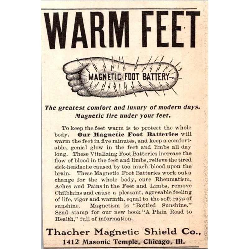 Thacher Magnetic Shield Co Foot Battery Chicago IL 1902 Clipping SAI4-M11