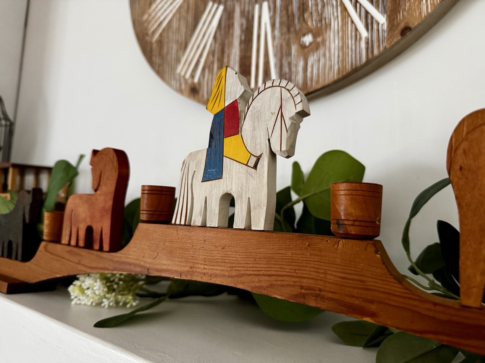 Vintage Swedish Folk Art holder, Wooden candle stick Holiday Christmas Find Gift Vintage Swedish Folk Art holder, Wooden candle stick Holiday Christmas Find Gift